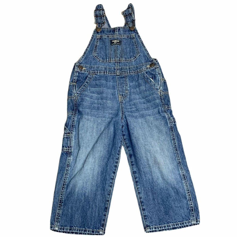 OshKosh Denim Bib Overalls 4T Cargo Vestback